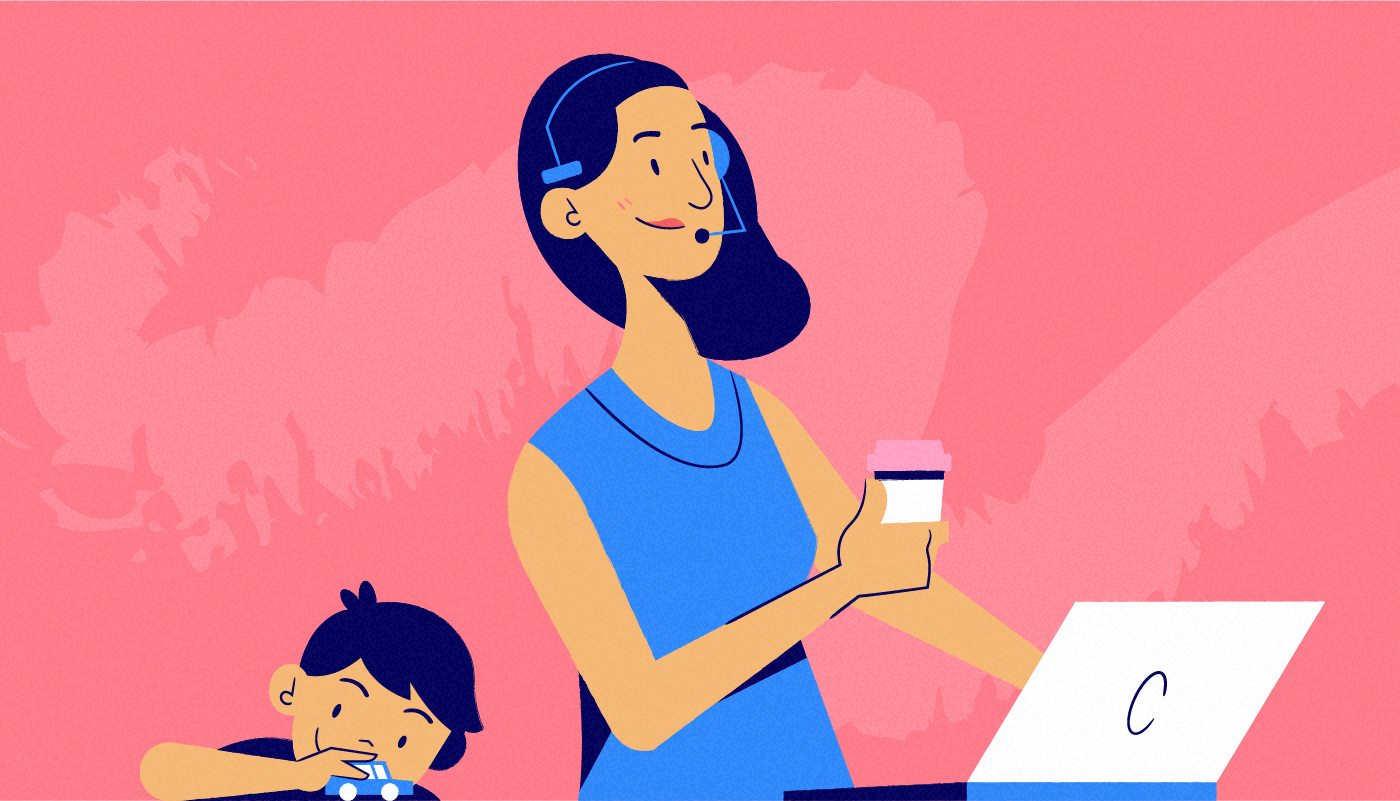 Mom learning new skills on the computer